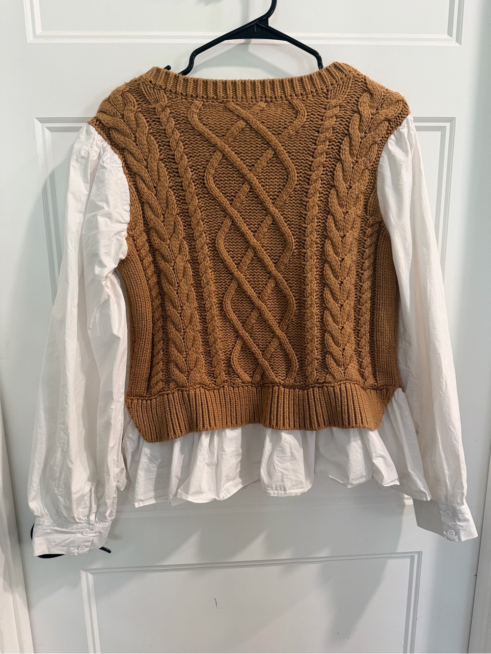 Anthropologie Cable Knit Sleeveless Sweater Vest - Camel - Picture 11 of 11